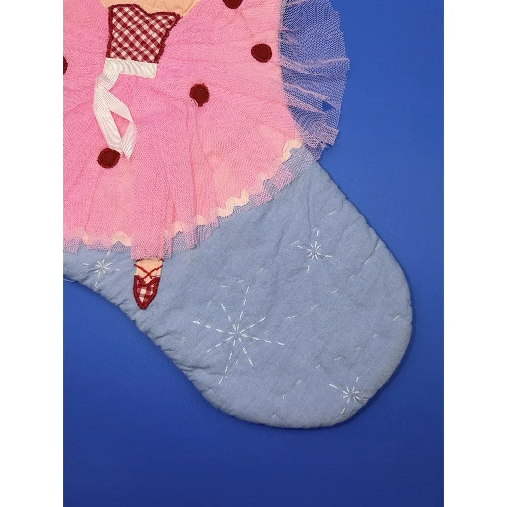 Pottery Barn Kids Ballerina Quilted Blue Christmas Stocking No Monogram